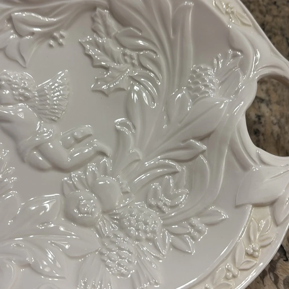 Lenox vintage butler’s Pantry cherub angels White oval serving Tray platter